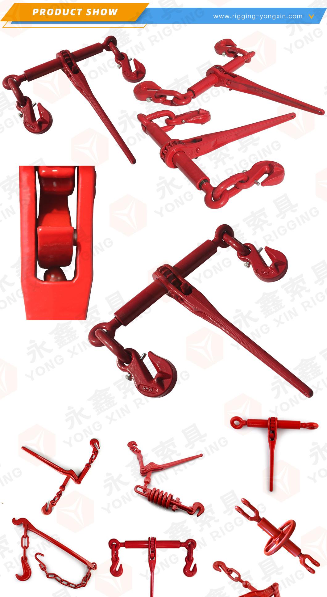6mm Standard European Ratchet Type Load Binder with Wings Safety Pin Hook