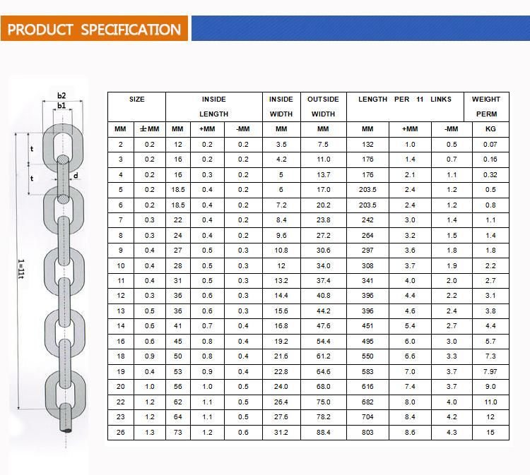 Galvanized British Type Medium Link Commercial Welded Link Chain Carbon Steel Short/Long/Medium Link Chain DIN763 DIN764 DIN766 DIN5685 DIN5686
