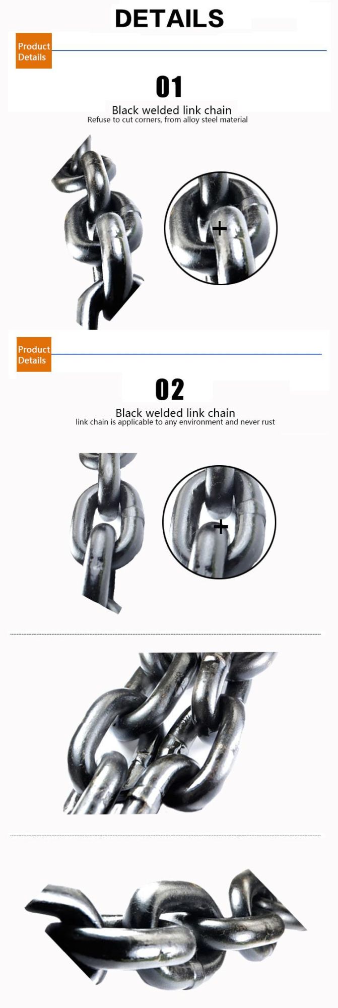 China Manufacturer 6mm to 32mm En 818-2 Standard G80 Black Lifting Chain