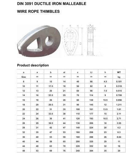 Casting Ductile Iron Heavy DIN3091 Thimbles with Hole