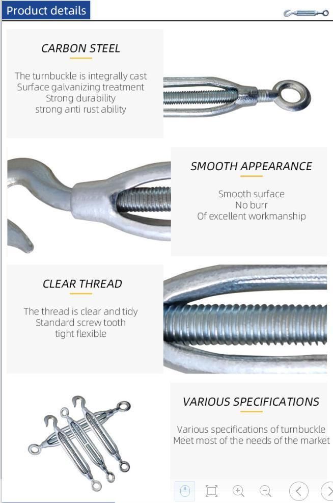 Durable Stainless Steel JIS Frame Turnbuckle with Hook and Eye