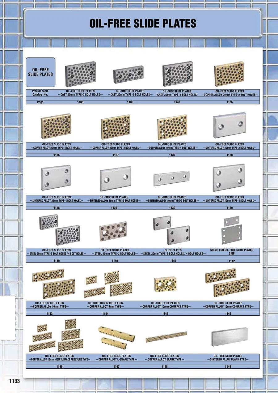 Slide Angled Oilless Bronze Slide Centre Graphite Copper Guiding Elements Wear-Plate