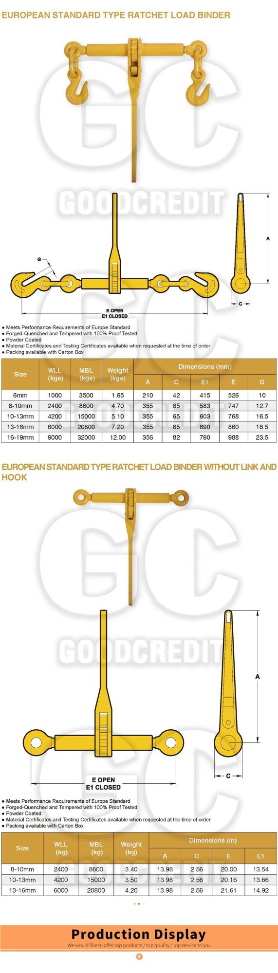 G70 G80 Chain Fastener Forged Ratchet Type Load Binder