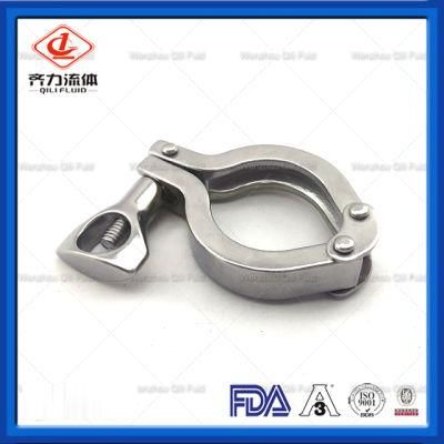 Sanitary Fittings SS304 1.5 Tri Clamp Round Nut Double Pin Heavy Duty Clamp