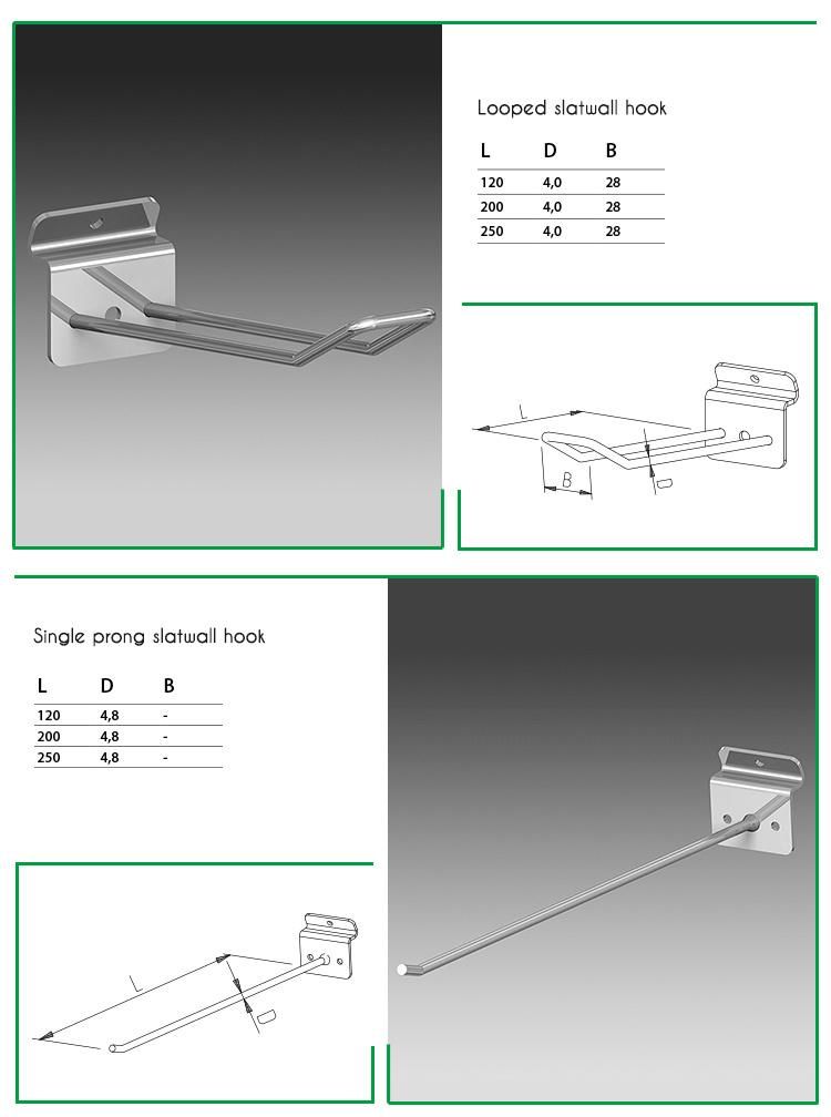 Retail Plastic Pegboard Display Hook Slatwall Shelf Hook