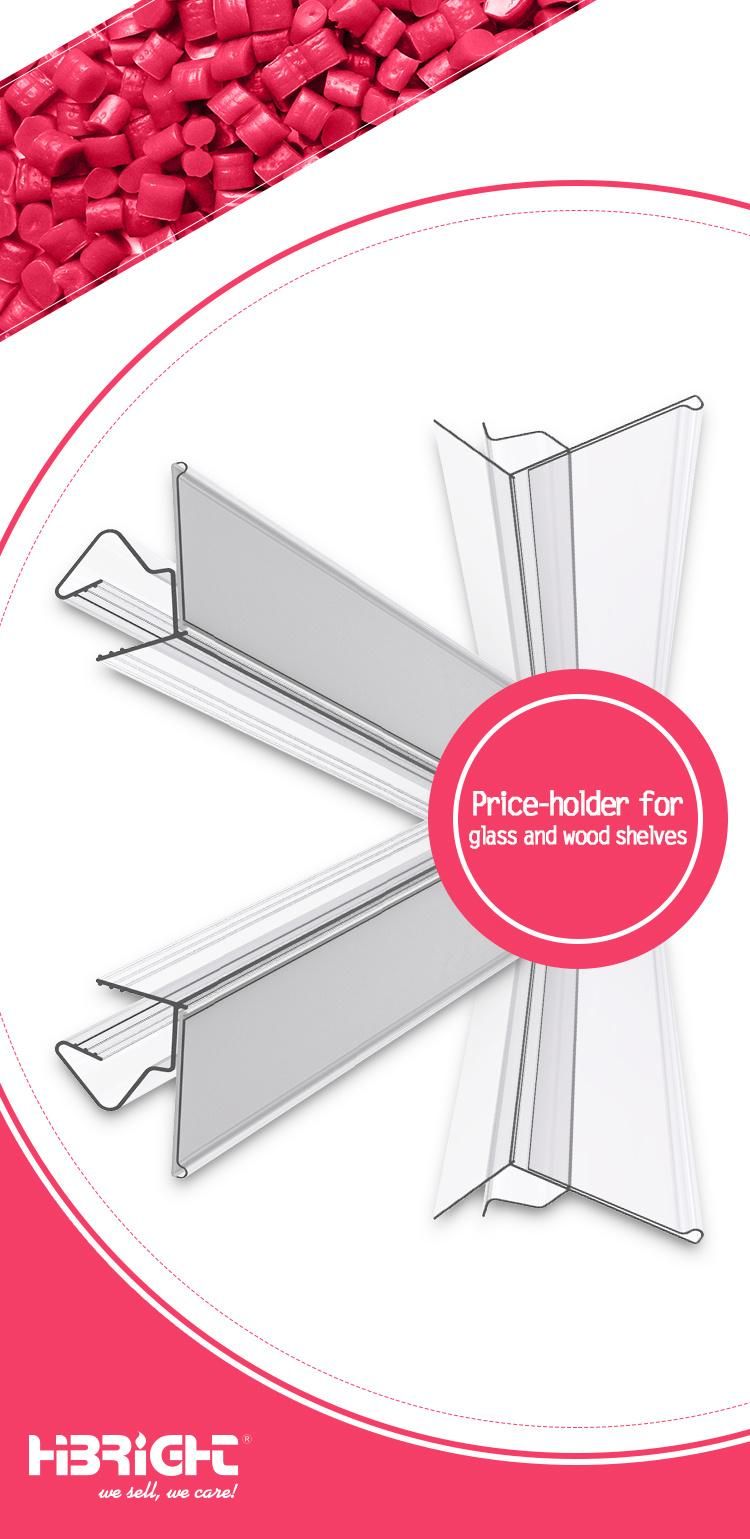 Transparent Plastic PVC Supermarket Shelf Price Tag for Shelves