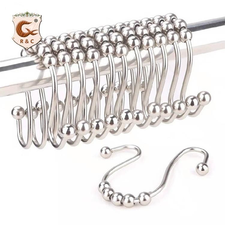 Scents White Shower Curtain Hooks Stainless Roller for Bathroom Shower Curtain Rings