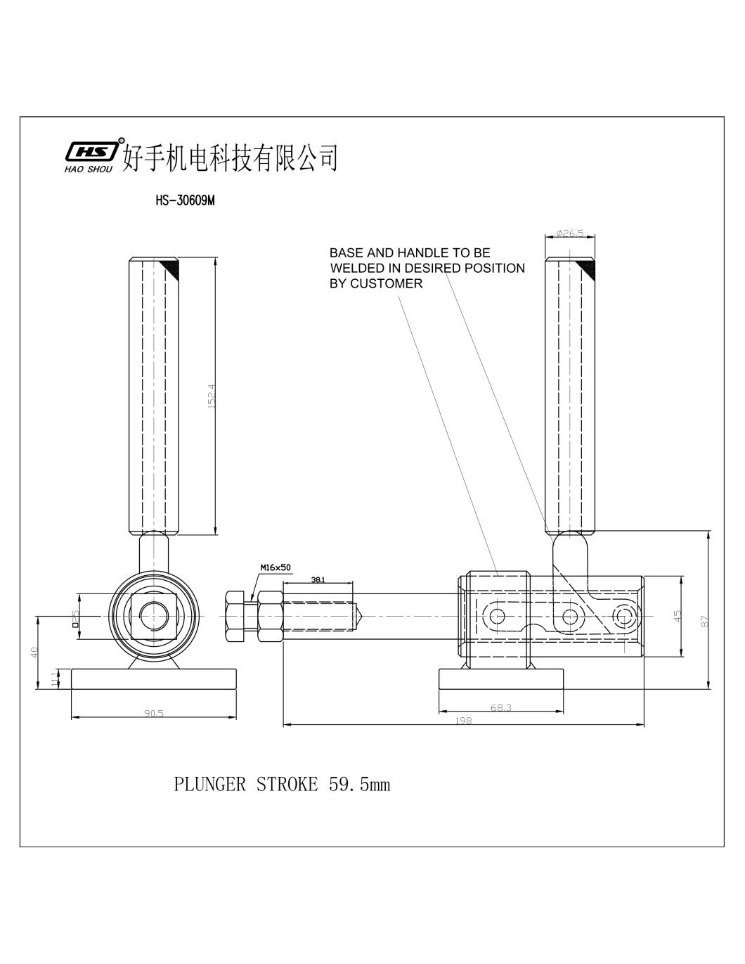 Haoshou HS-30609m Taiwan Manufacturer Hand Tool Custom Quick Adjustable Push Pull Toggle Clamp for Auto Industry