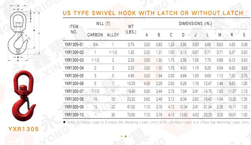 Swivel Forged Hook Chain Swivel Hook Eye Lifting Hook