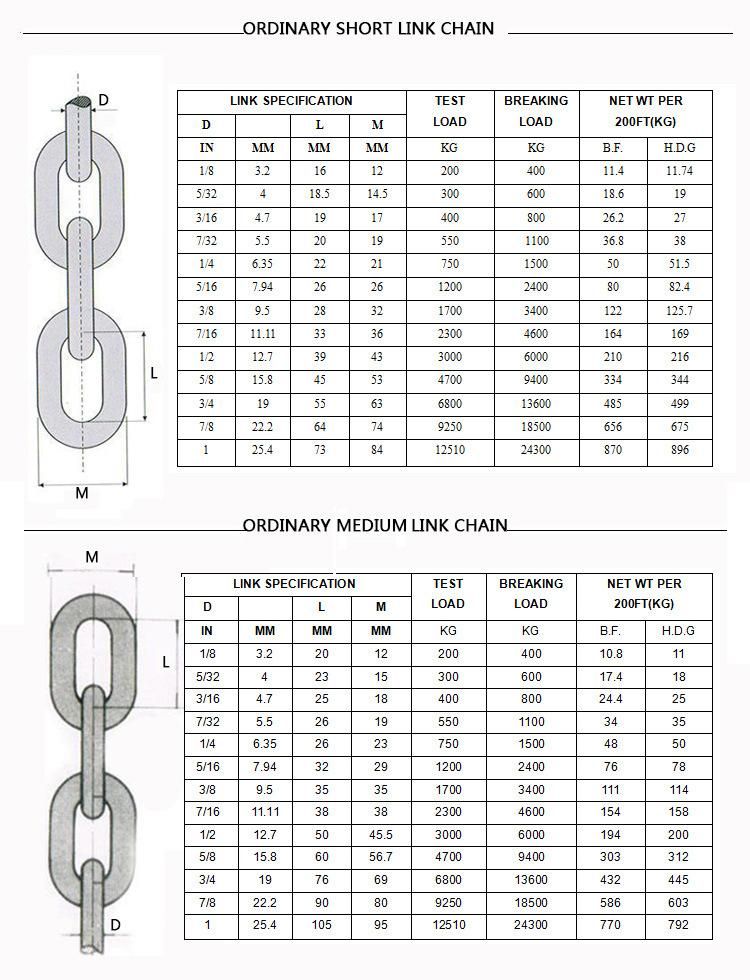 Hot Sale En 818 Hot Dipped Galvanized Long Link Chain 6 mm