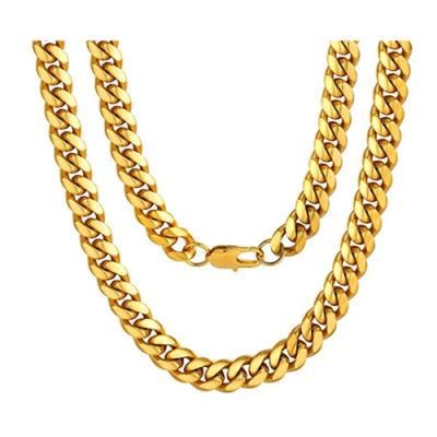 Wholesale Gold Neck Chain Designs Gold Jewellery 304 Stainless Steel Curb Cuban Link Chain