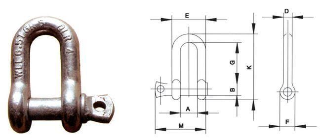 G210 Professional Manufacturer of Marine Hardware D Shackle