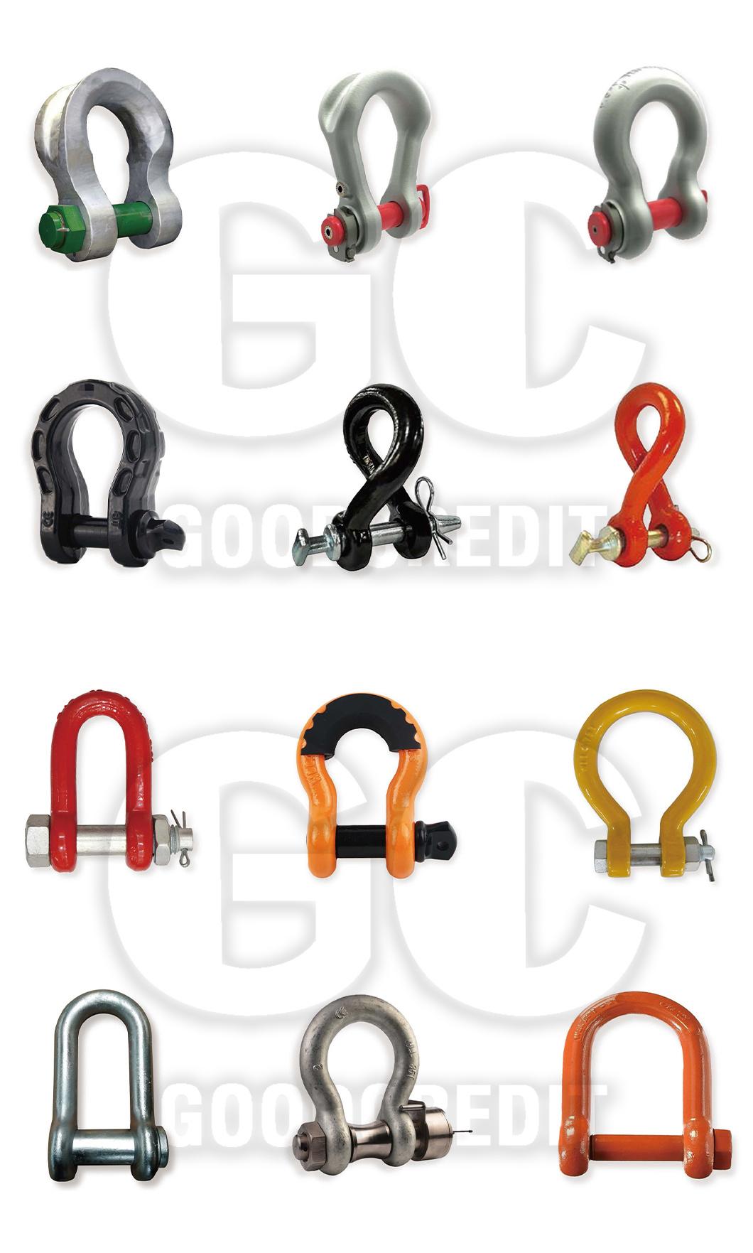 Rigging Hardware Electric/Hot DIP Galvanized Forged Carbon/Alloy/Stainless Steel G209/210/2130/2150 Screw Pin Anchor Bow Shackle with Painted Bolt for Lifting