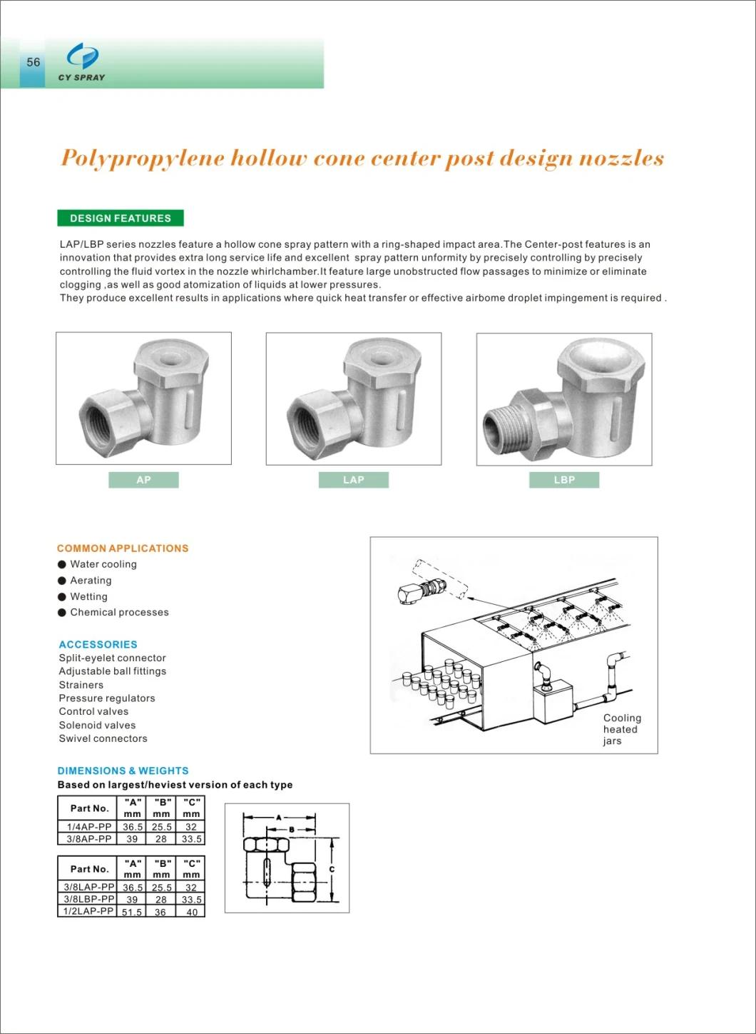 PP 90 ° Hollow Cone Quick Release Nozzle