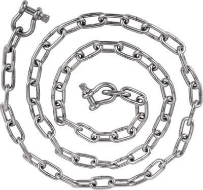 Stainless Steel Short Link Chain SUS304/316 DIN766 Standard 10mm Welded Link Chain