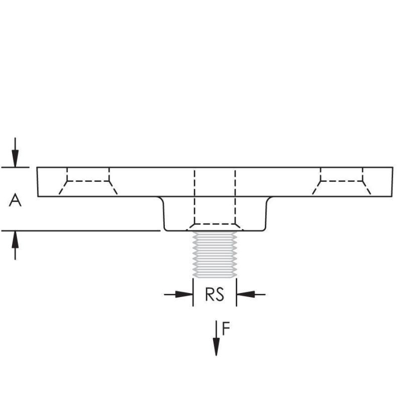 Malleable Iron 3/8 - 1/2 Threaded Rod Ceiling Flange Connection Plate