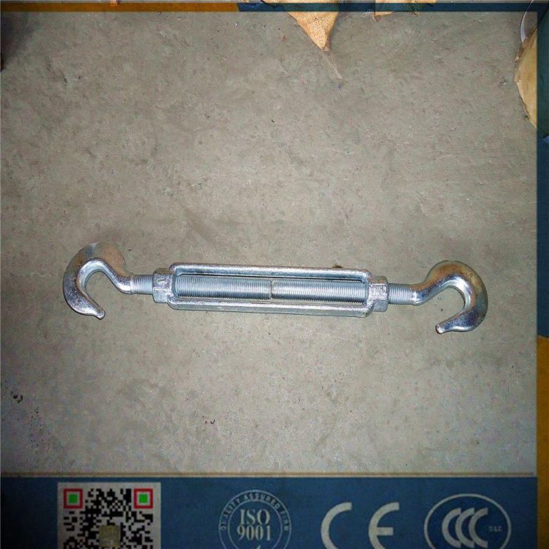 Long Turnbuckle with Hooks Galv
