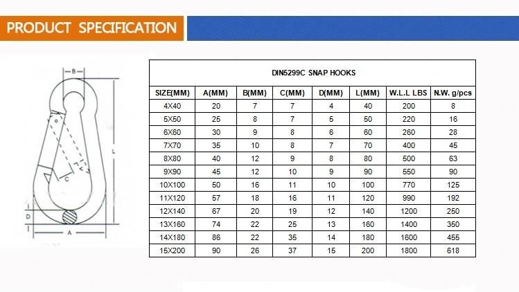 High Tensile Galvanized Heavy Duty Snap Hook