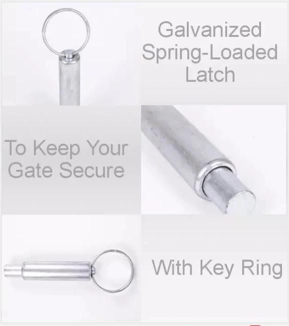 RF OEM Steel Round Body Zinc Coated Weld on Spring Bolt Latch with Key Ring