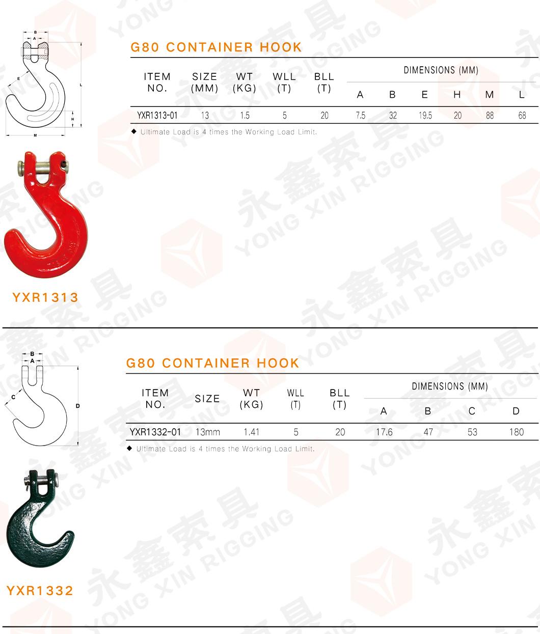 Alloy and Carbon Steel G80 European Type Eye Self-Locking Hook with Latch for Lifting