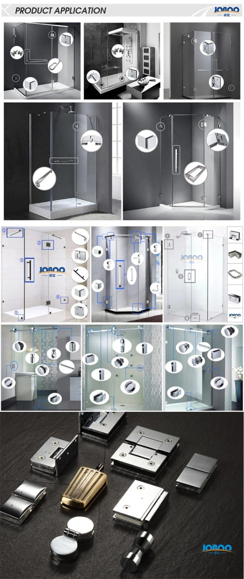 Spring Hinge Glass Shower Door Hardware