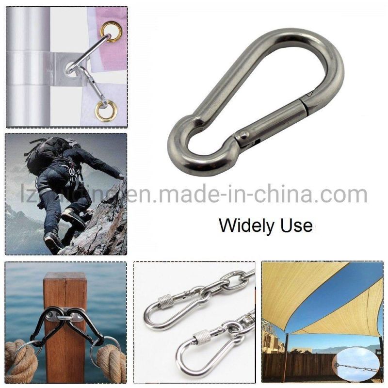 Stainless Steel Carabiner Snap Hook for Outdoor Hiking Camping