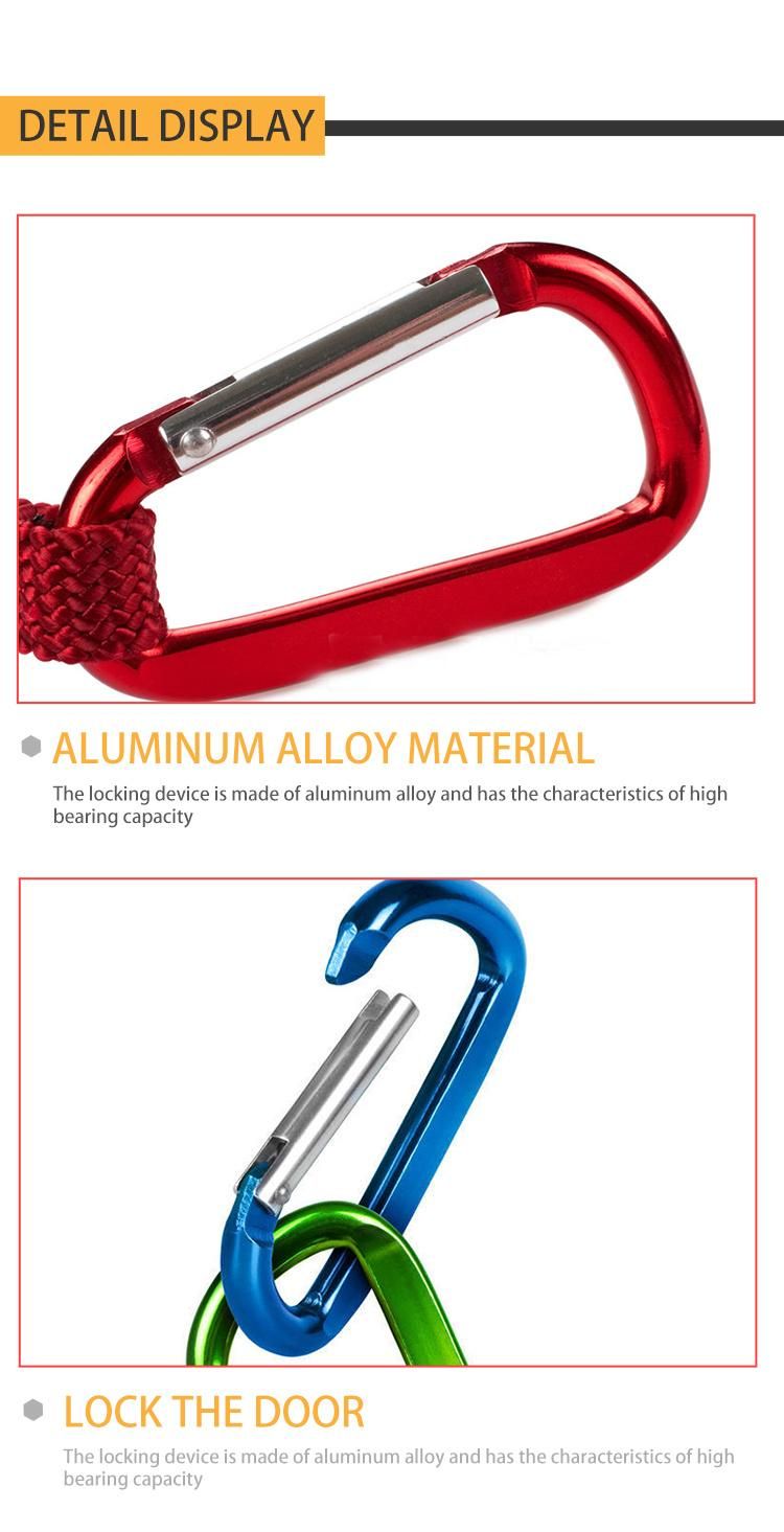 Customized D Shape Flat Wire Aluminium Alloy Carabiner Metal Carabiner for Promotion