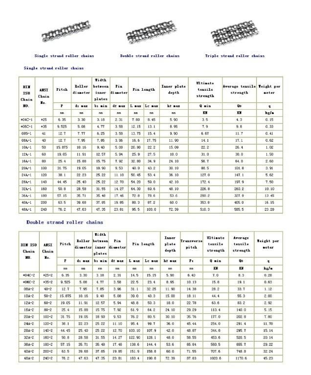 High Quality Steel Roller Chain (O4C-1, 12A-1, 32A-1, 48A-1)