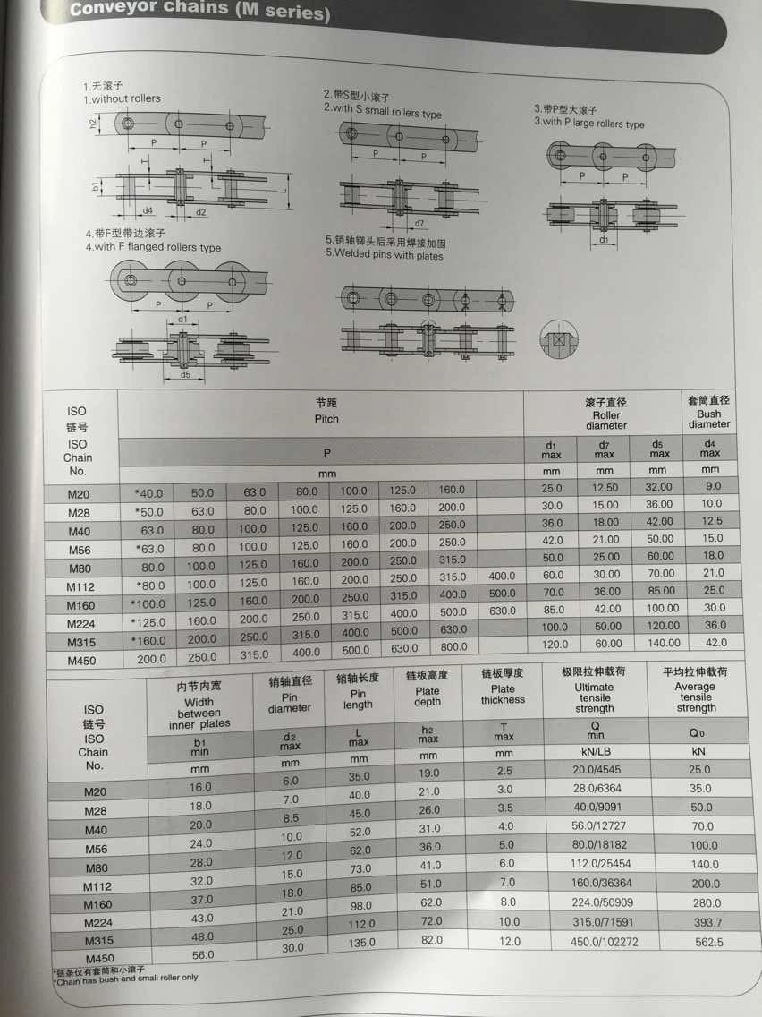 M Series Conveyor Chains for Machine