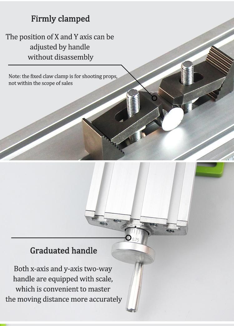 Cross Milling Machine Worktable Small Aluminum Alloy Drill Milling Machine with Bench Drill Electric Drill Bracket Use