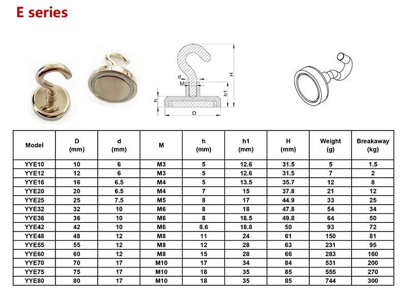 Powerful Neodymium Cup Magnet Hooks for Indoor/Outdoor