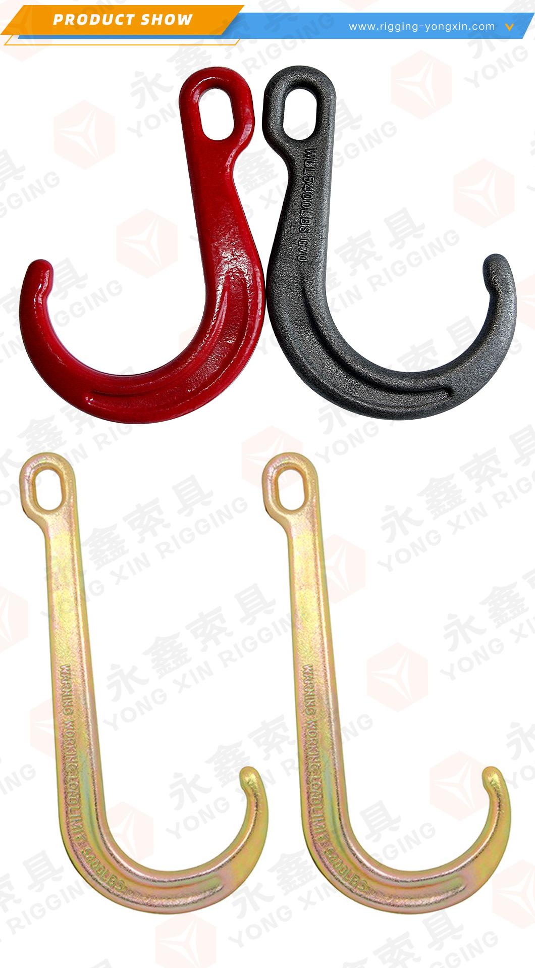 Yellow Zinc Plated J Hook with Ellipse Hole