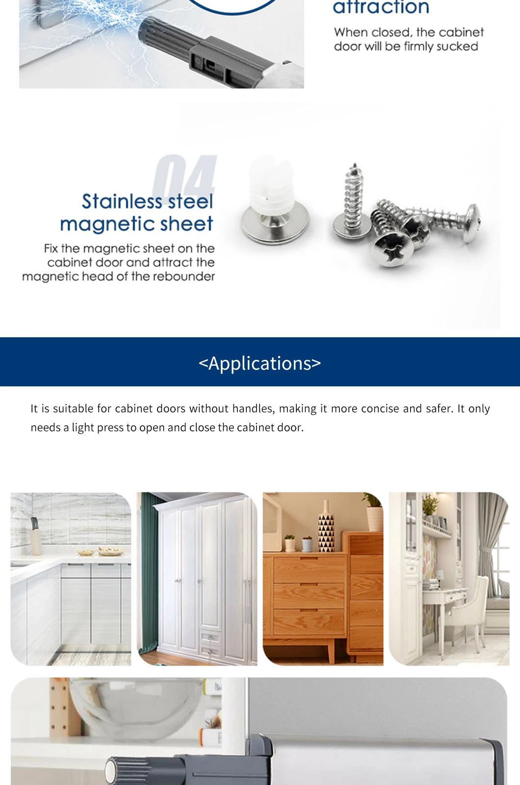 Magnetic Rebound Device for Cabinet Door Without Handle