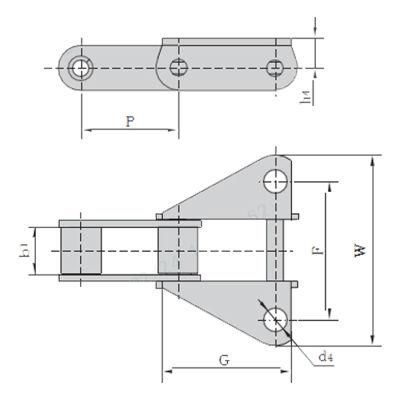 Ca557 Chains Ca557f1 38.4vbk39m 38.4vbf8 Steel Agricultural Chain with F1 Attachment