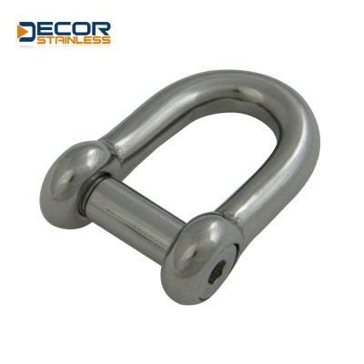 Stainless Steel Dee Shackle with No Snag Pin