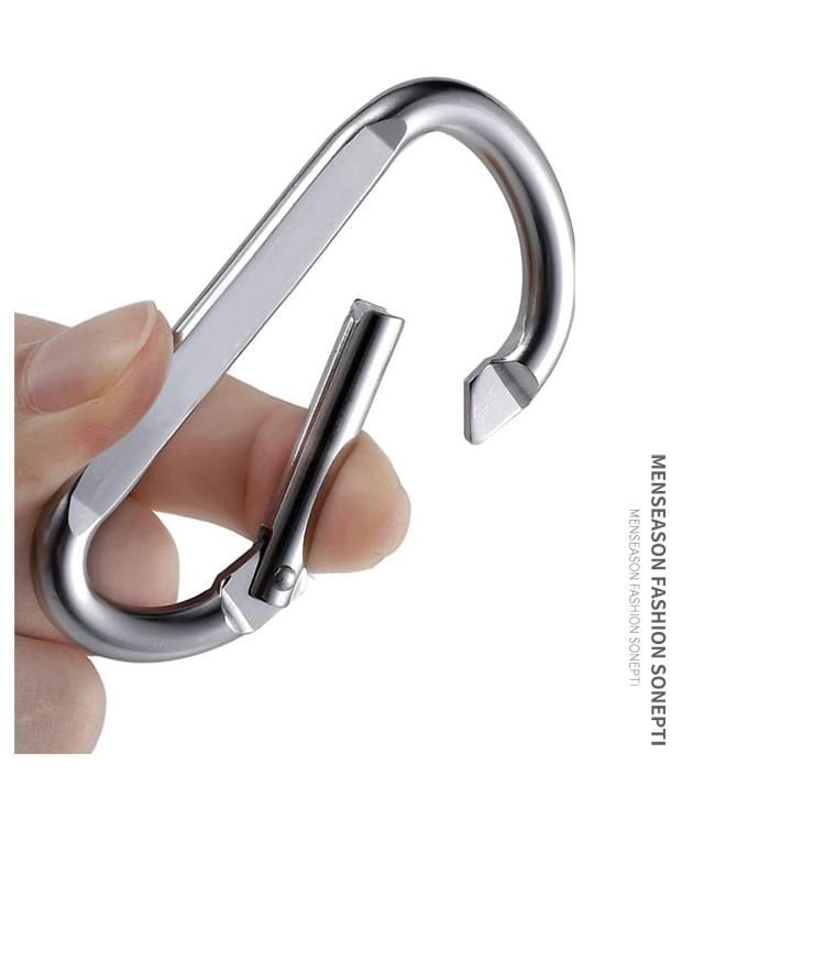 Stock No MOQ Custom Wholesale 48mm D Shape Carabiner Keychain Mini Aluminum Carabiner for Promotion Gift