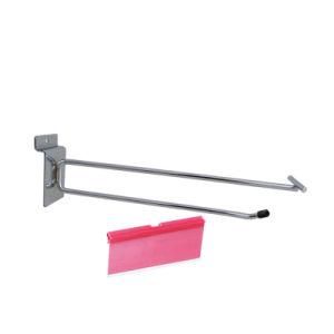 Metal Chrome Display Slatwall Hook with Label Price Holder