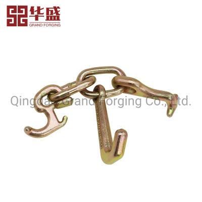 Heavy Duty G70 Yellow Galvanized Welded Chain Links 5/16&prime; &prime; Transport Trailer Safety Chain Chain Links Ring