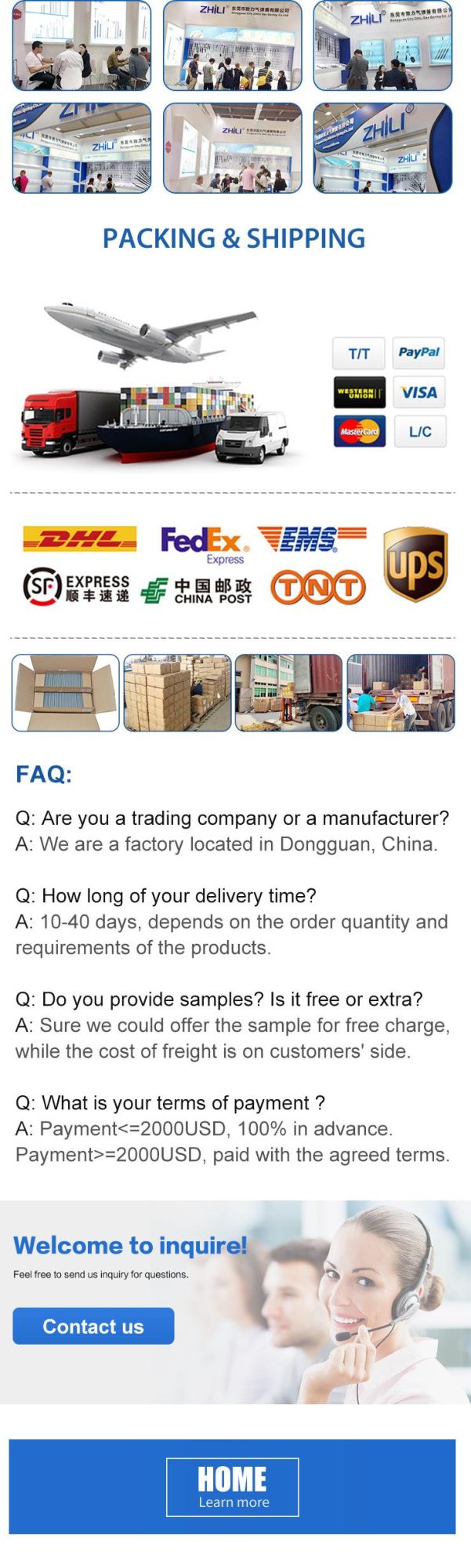 Free Stop Frictioned Gas Spring Display Gas Lift Customized