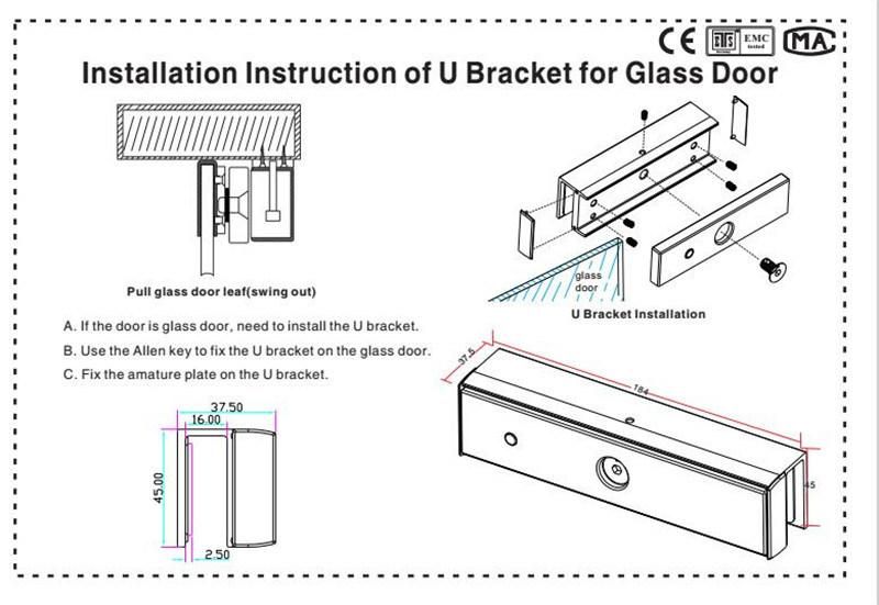 70kg Door Lock Bracket U Shape