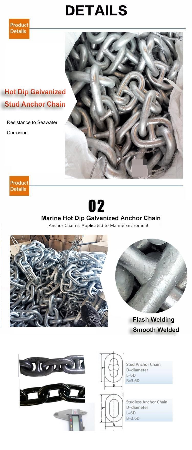 Galvanized Stud Link Mooring Chain Boat Anchor Chain