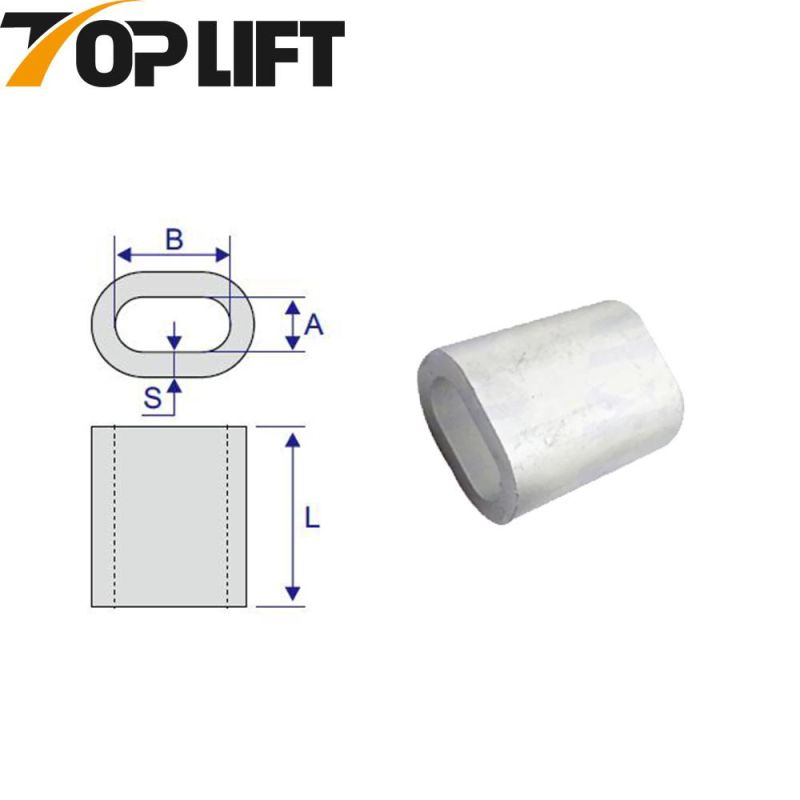 Single Ferrule Aluminium Oval Sleeves DIN 3093 for Wire Rope