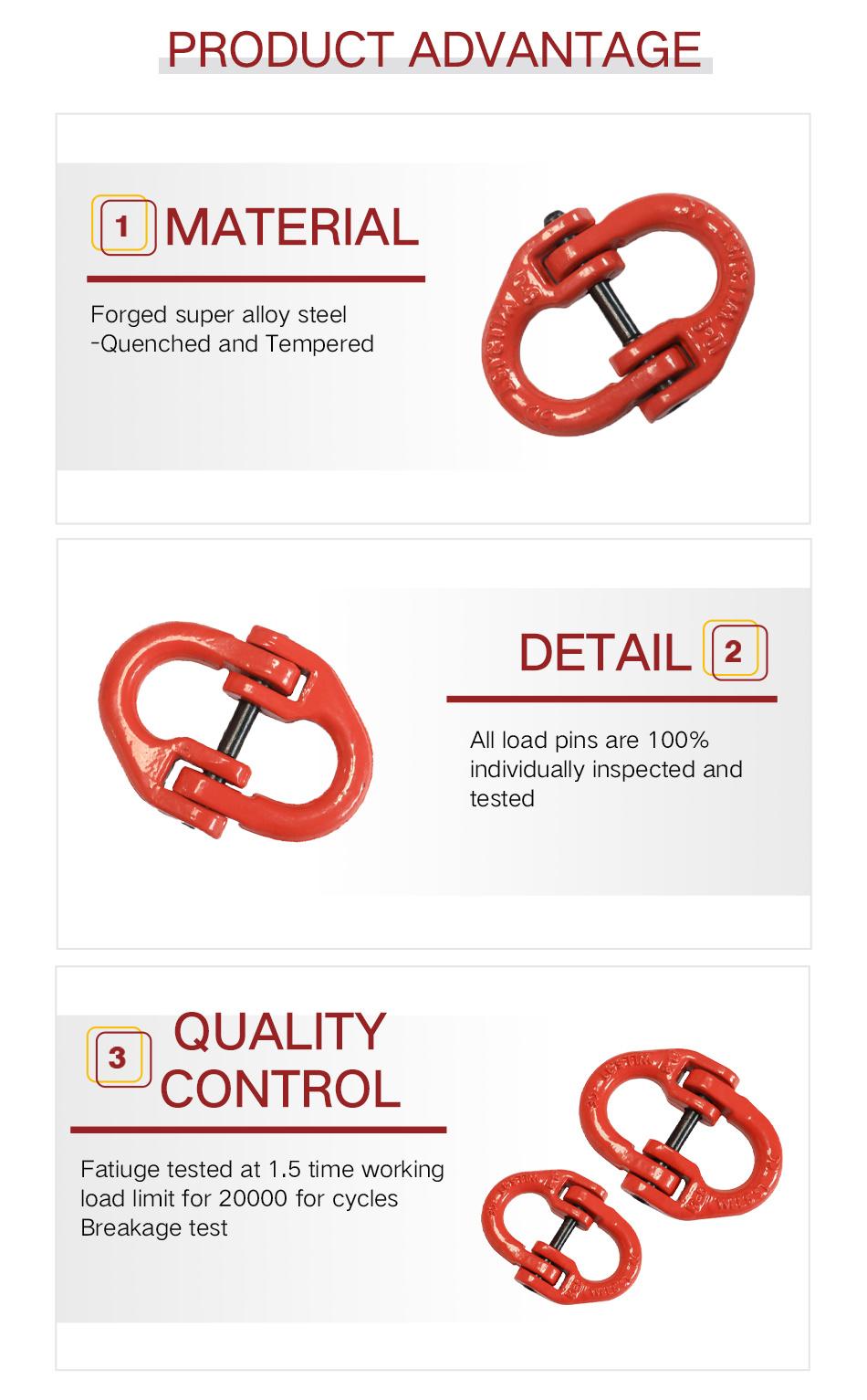 High Quality Rigging Hardware Drop Forged G80 Red Painted Connecting Link