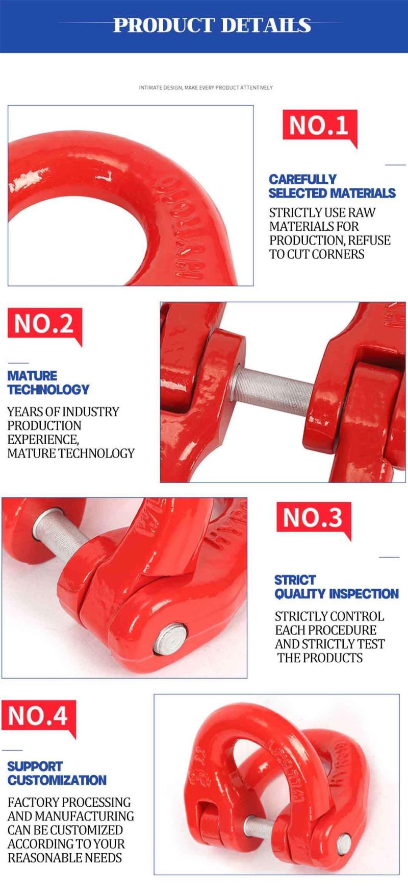 Drop Forged G80 European Type Lifting Hammerlock Coupling Connecting Link