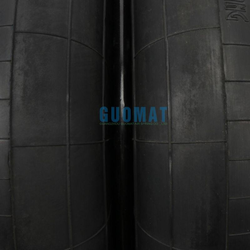 350255h-2 Flange Connection Double Convoluted Rubber Bellows / Air Spring Isolator W/O Rings