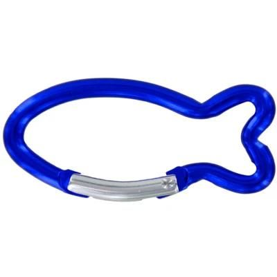 Promotional Custom Logo 62 mm Muliti-Colored Aluminum Alloy Fish Shape Carabiner