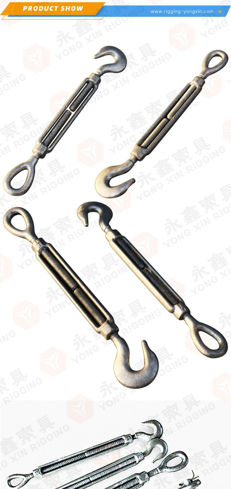 Marine Swivel Us Type Jaw and Eye Drop Forged Steel Turnbuckle