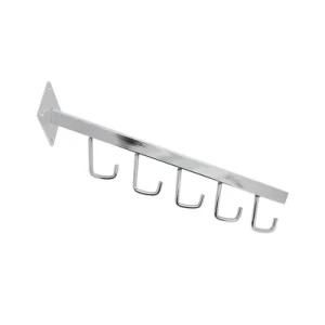 Metal Chrome 5 Hooks Display Bracket for Wall