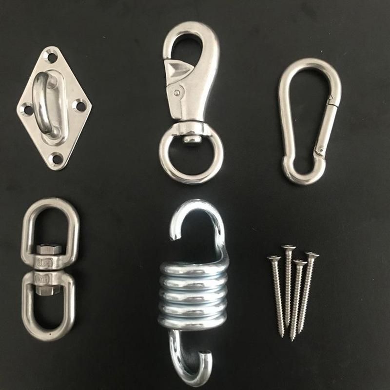 500 Lb Capacity Hammock Chair Hanging Kit Premium Stainless Steel Hammock Spring, Swivel Hook, and Ceiling Hammock Mount with 4 Mount Screws Esg13084