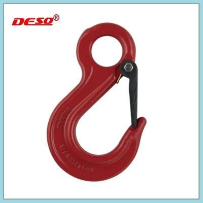 G80 Powder Coated Eye Hoist Hook with Latch for Lifting